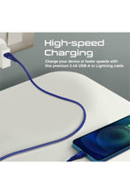 PROMATE | USB-A to Lightning Cable, High Tensile 2.4A Super-Fast USB-A to Lightning Charger 1.2 Meter Cable Length Blue | TE0188755