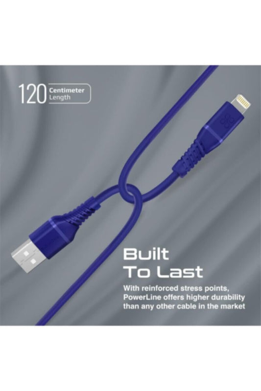PROMATE | USB-A to Lightning Cable, High Tensile 2.4A Super-Fast USB-A to Lightning Charger 1.2 Meter Cable Length Blue | TE0188755