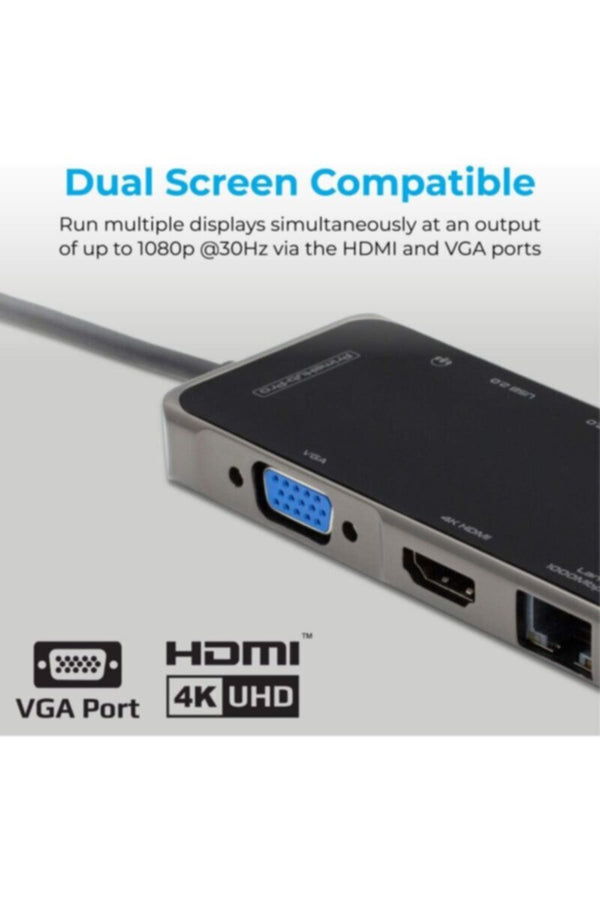 PROMATE | USB-C Hub, 11-in-1 Type-C Multi-Port Adapter with 100W USB-C Power Delivery | TE0173341