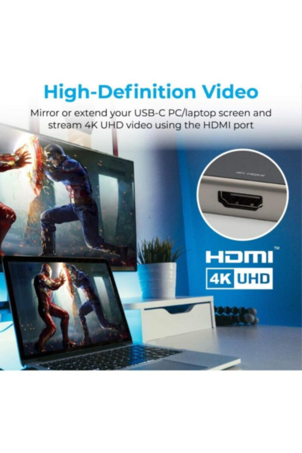 PROMATE | USB-C Hub, 9-In-1 USB Type-C Adapter with 1000Mbps RJ45 Ethernet, 100W USB-C Power Delivery | TE0165223