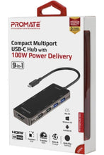 PROMATE | USB-C Hub, 9-In-1 USB Type-C Adapter with 1000Mbps RJ45 Ethernet, 100W USB-C Power Delivery | TE0165223