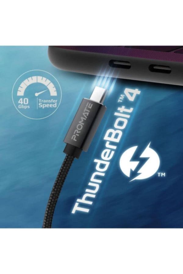 PROMATE | USB 4.0 Thunderbolt Enabled USB-C Cable With 100Wpd, 8K Hdmi Support | TE0181283