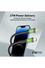 PROMATE | Usb C To Lighntning With Tranparent Sheels 1.2 M Black | TE0204124