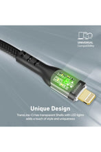 PROMATE | Usb C To Lighntning With Tranparent Sheels 1.2 M Black | TE0204124