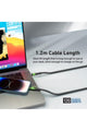 PROMATE | Usb C To Lighntning With Tranparent Sheels 1.2 M Black | TE0204124
