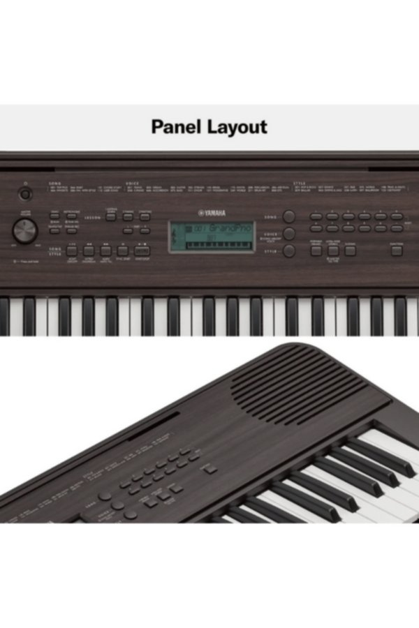 YAMAHA | 61-Keys Digital Portable Keyboard Dark Walnut | PSRE360DW