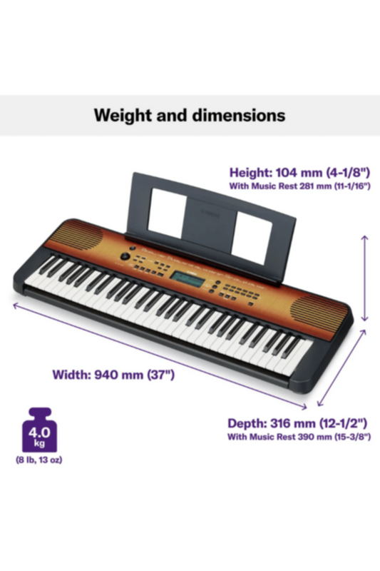YAMAHA | 61-Keys Digital Portable Keyboard Maple | PSRE360MA