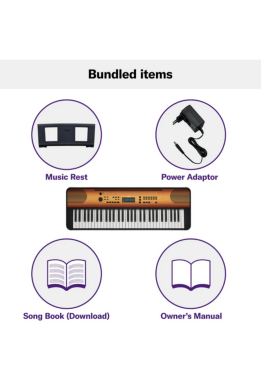 YAMAHA | 61-Keys Digital Portable Keyboard Maple | PSRE360MA