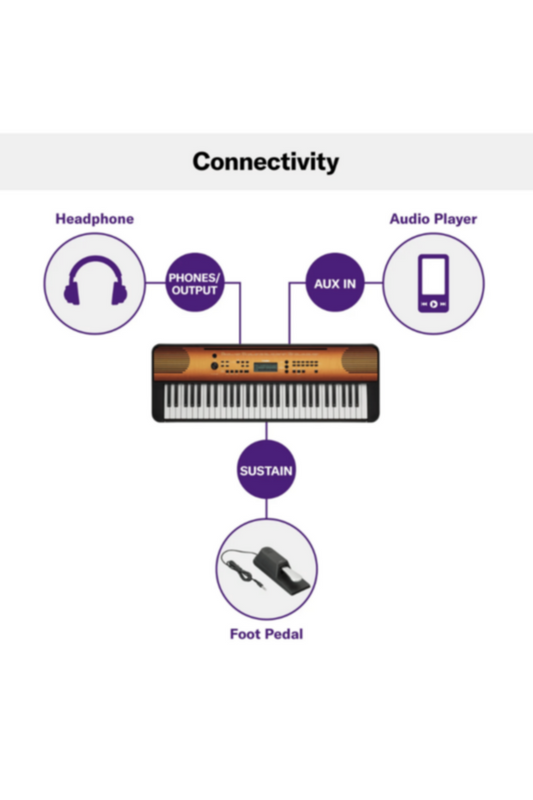 YAMAHA | 61-Keys Digital Portable Keyboard Maple | PSRE360MA