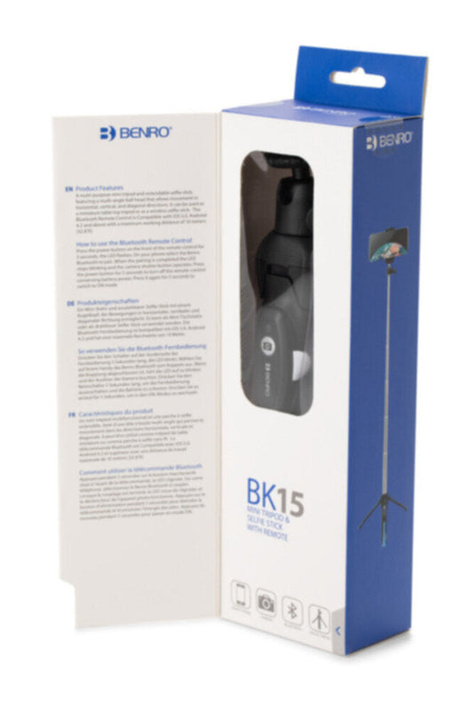 BENRO | Tabletop Mini Tripod & Selfie Stick for Smartphones with Remote | BK-15