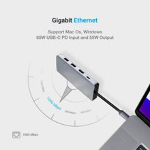 POWEROLOGY | 11 in 1 USB-C Hub Charge & Sync Aluminum body with Ethernet for Macbook Pro/Dell XPS 13 & 15 - Gray | P11CHBGY