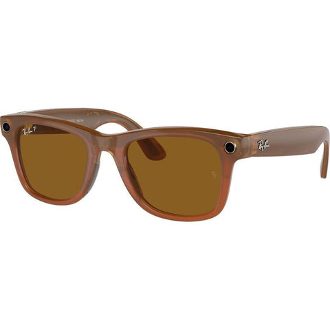 RAYBAN | Meta Smart Glasses Headliner Shiny Caramel With Polar Brown | RW4008Brown