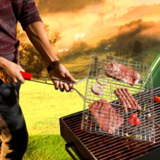 ROYALFORD | Barbeque Grill Chromium Plated Iron with Handle 43x30x70cm | RF10373