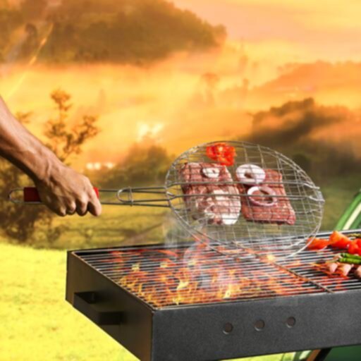 ROYALFORD | Barbeque Grill Chromium Plated Iron Wooden Handle 30x62cm | RF10375