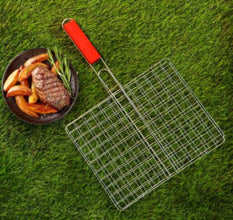 ROYALFORD | Barbeque Grill Chromium Plated Iron Wooden Handle 28x22x42cm | RF10378