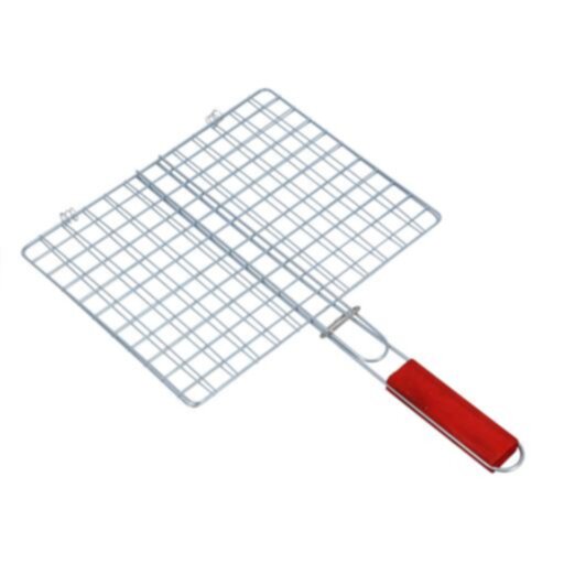 ROYALFORD | Barbeque Grill Chromium Plated Iron Wooden Handle 28x22x42cm | RF10378