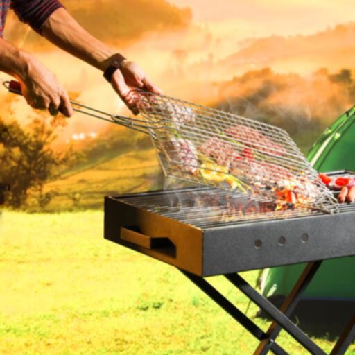 ROYALFORD | Barbeque Grill Chromium Plated Iron Wooden Handle 40x45x74cm | RF10379
