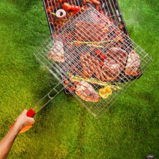 ROYALFORD | Barbeque Grill Chromium Plated Iron Wooden Handle 40x45x74cm | RF10379