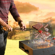 ROYALFORD | Barbeque Grill Chromium Plated Iron Wooden Handle 30x40x70cm | RF10380