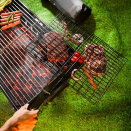 ROYALFORD | Barbeque Grill Chromium Plated Iron Wooden Handle 30x40x70cm | RF10380