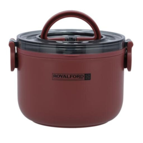 ROYALFORD | Single Layer Round Lunch Box 1.0L, Stainless Steel Inner-Food Storage Container with Individual Compartments | Durable Leak-Proof Eco-Friendly Assorted Colors | RF11104