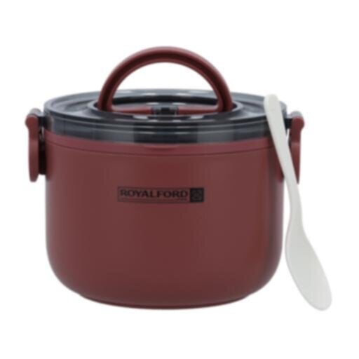 ROYALFORD | Single Layer Round Lunch Box 1.0L, Stainless Steel Inner-Food Storage Container with Individual Compartments | Durable Leak-Proof Eco-Friendly Assorted Colors | RF11104