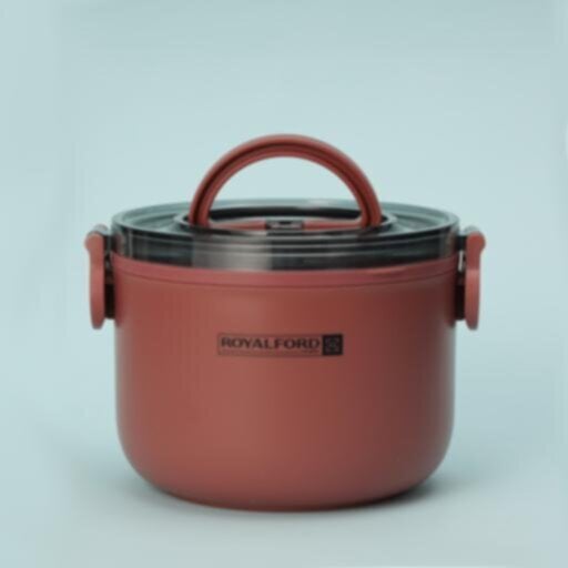 ROYALFORD | Single Layer Round Lunch Box 1.0L, Stainless Steel Inner-Food Storage Container with Individual Compartments | Durable Leak-Proof Eco-Friendly Assorted Colors | RF11104