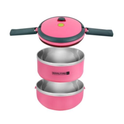 ROYALFORD | Double Layer Lunch Box Assorted Colors - Leak-Proof & Airtight Lid Food Storage Container, High-Quality | RF4673