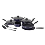 ROYALFORD | 12Pcs Non-Stick Aluminum Cookware Set Blue | RF5858