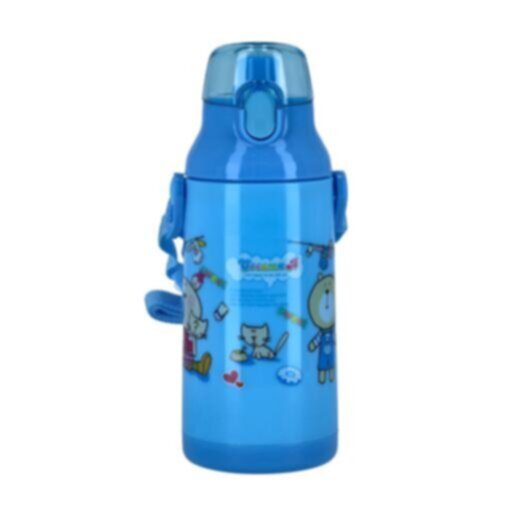 ROYALFORD | Water Bottle 350ML Blue-Reusable Water Bottle Wide Mouth with Hanging Clip|Printed Bottle|Perfect while Travelling, Camping, Trekking & More | RF6420