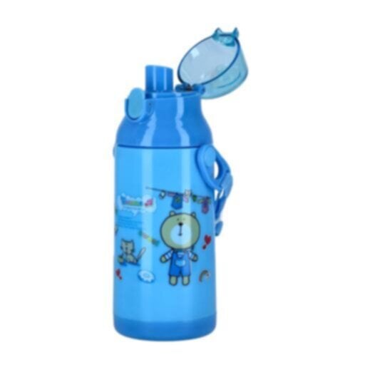 ROYALFORD | Water Bottle 350ML Blue-Reusable Water Bottle Wide Mouth with Hanging Clip|Printed Bottle|Perfect while Travelling, Camping, Trekking & More | RF6420