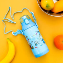 ROYALFORD | Water Bottle 350ML Blue-Reusable Water Bottle Wide Mouth with Hanging Clip|Printed Bottle|Perfect while Travelling, Camping, Trekking & More | RF6420