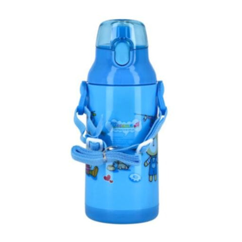 ROYALFORD | Water Bottle 350ML Blue-Reusable Water Bottle Wide Mouth with Hanging Clip|Printed Bottle|Perfect while Travelling, Camping, Trekking & More | RF6420