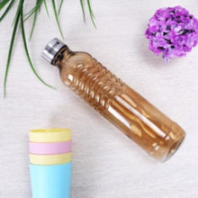 ROYALFORD | Glass Water Bottle 750ML Portable Steel Cap Lead Free Water Bottle, Travel Flask | RF9826