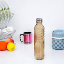 ROYALFORD | Glass Water Bottle 750ML Portable Steel Cap Lead Free Water Bottle, Travel Flask | RF9826