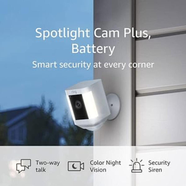RING | Spotlight Cam Plus Battery White | MMWEISPLIBATW