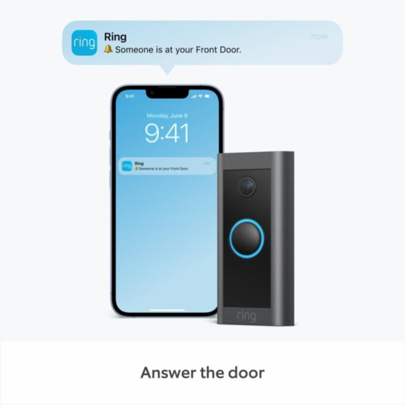 RING | Video Doorbell Wired Black | MMWEIDRBELWRD