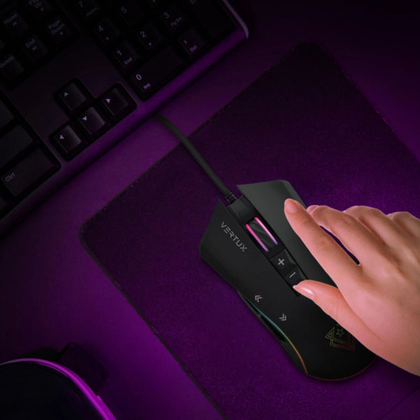 VERTUX | Ultra-Fluid Wired 7-Button Programmable RGB Gaming Mouse 12000 DPI | RODON
