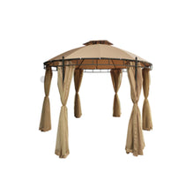 Double Roof Dome Round Gazebo with Side Curtains 3.5*2.7M | DP-DU111