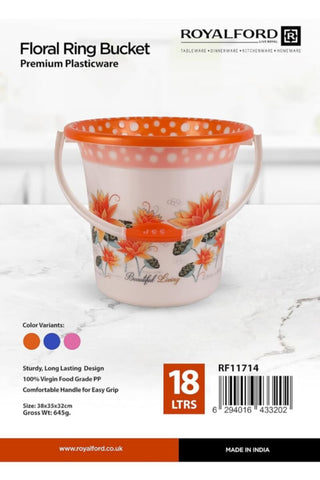 ROYALFORD | 18 Ltr Floral Ring Water Bucket-Print 1X36 | RF11714