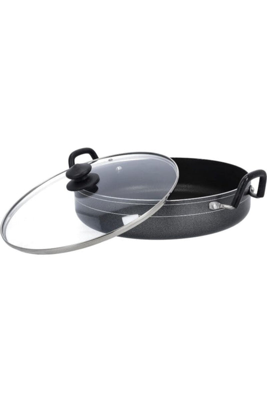 ROYALFORD | 32CM Nonstick Shallow Pot Glass Lid 1X8 | RF10007