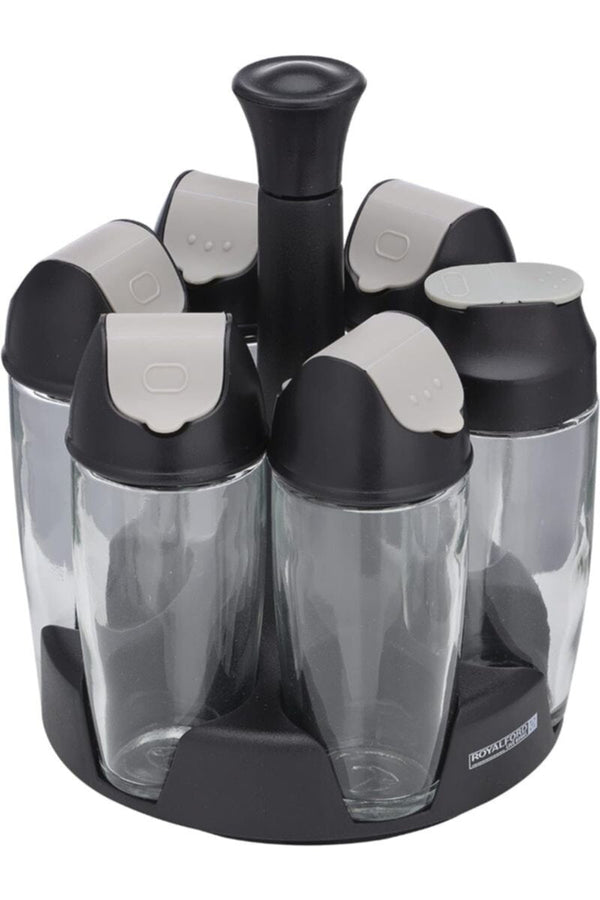 ROYALFORD | 6pc Spice Jar Set with Revol.Stand 1X6 | RF10523