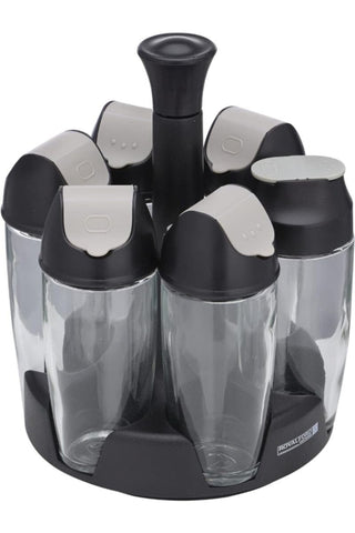 ROYALFORD | 6pc Spice Jar Set with Revol.Stand 1X6 | RF10523