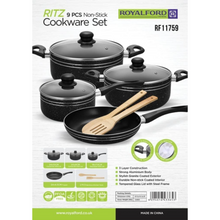ROYALFORD | 9 Piece Non Stick Cookware Set Black | RF11759