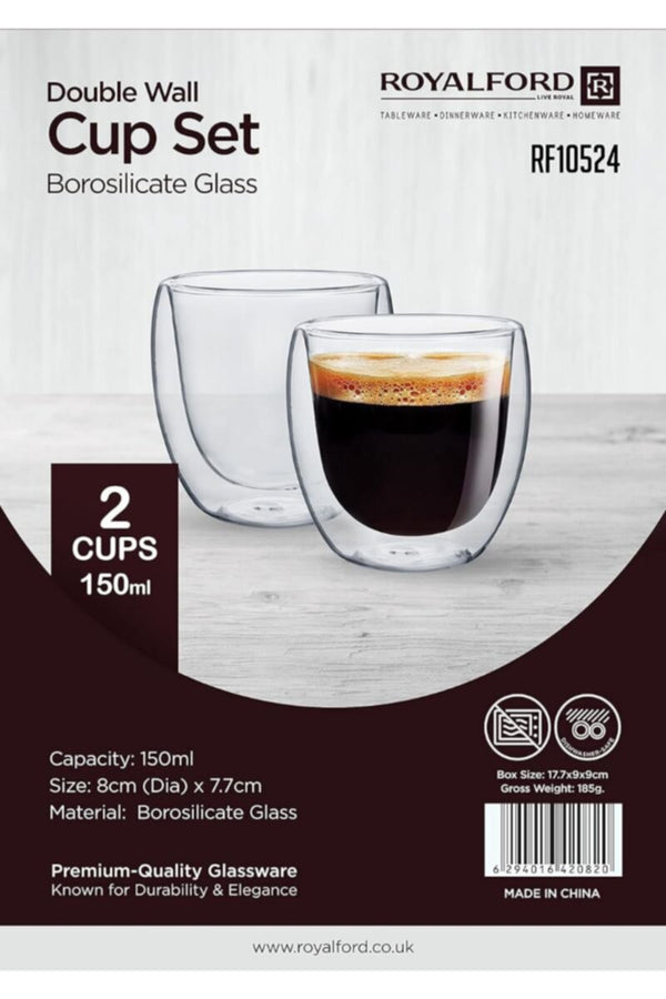 ROYALFORD | BRS 2pc Double Wall Cup Set 150ML 1X24 | RF10524