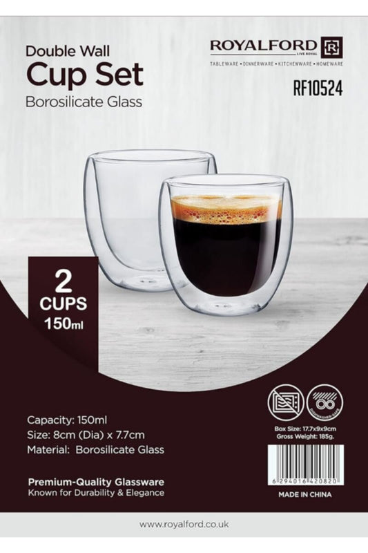 ROYALFORD | BRS 2pc Double Wall Cup Set 150ML 1X24 | RF10524