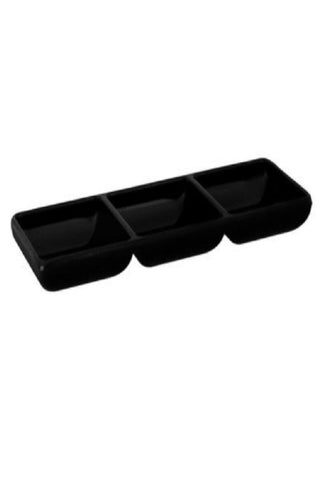 ROYALFORD | Melamine Ware 9''Black Triplet Sauce Bowl 1X48 | RF10420
