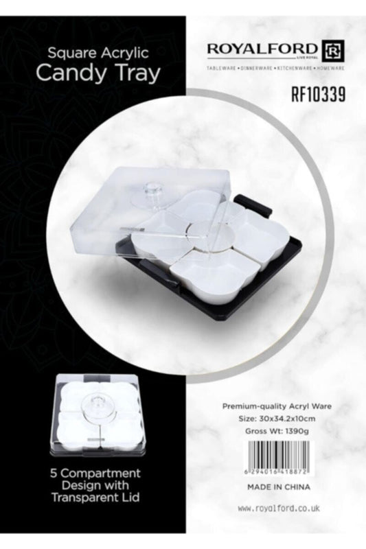 ROYALFORD | Square Acrylic Candy Tray 1X12 | RF10339