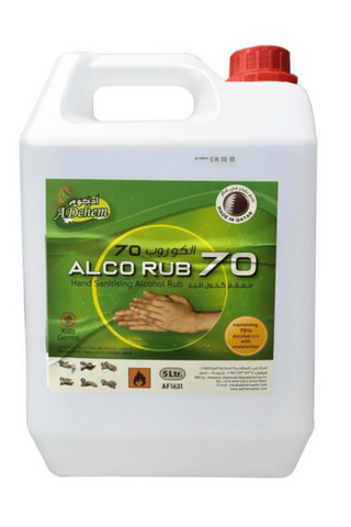 ADCHEM | Alcohol Liquid Based Hand Sanitizer 5Ltrs X 4 Cans  | ALCO RUB 70