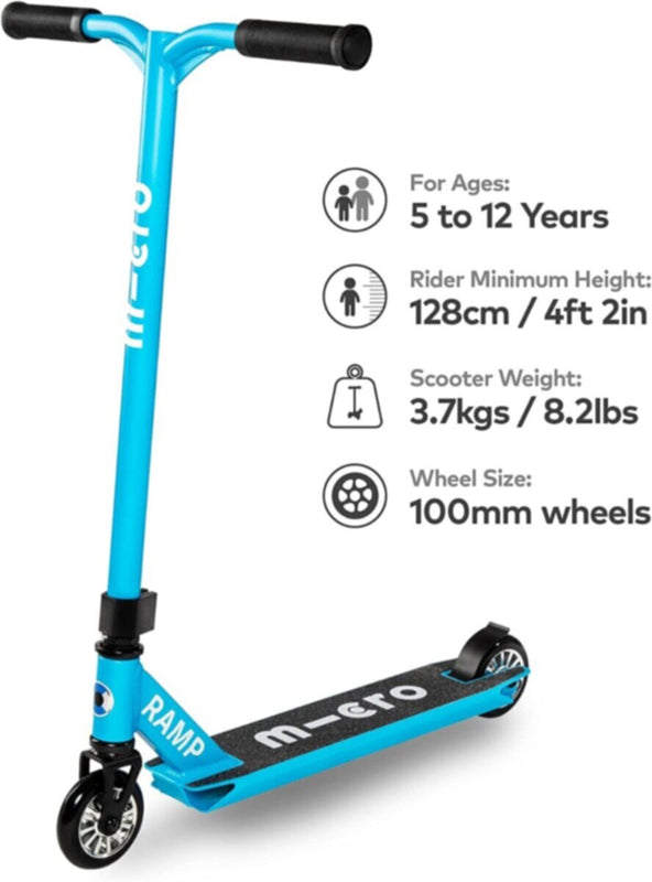 MICRO | Mx Ramp Beginner Stunt Scooter Cyan SA0192 | 44000192